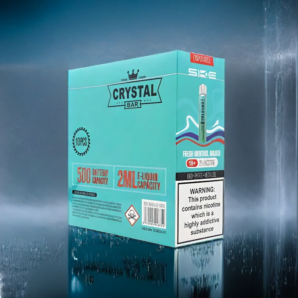 Frisk Mentol Mojito SKE Crystal BAR 600 2ml 0%/2% Sverige Grossist Mesh Coil 600 Puffar
