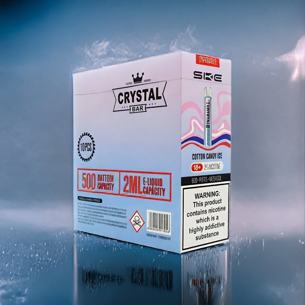 Godispuder SKE Crystal BAR 600 0% 2ml Sverige Grossist 500mAh Mesh Coil