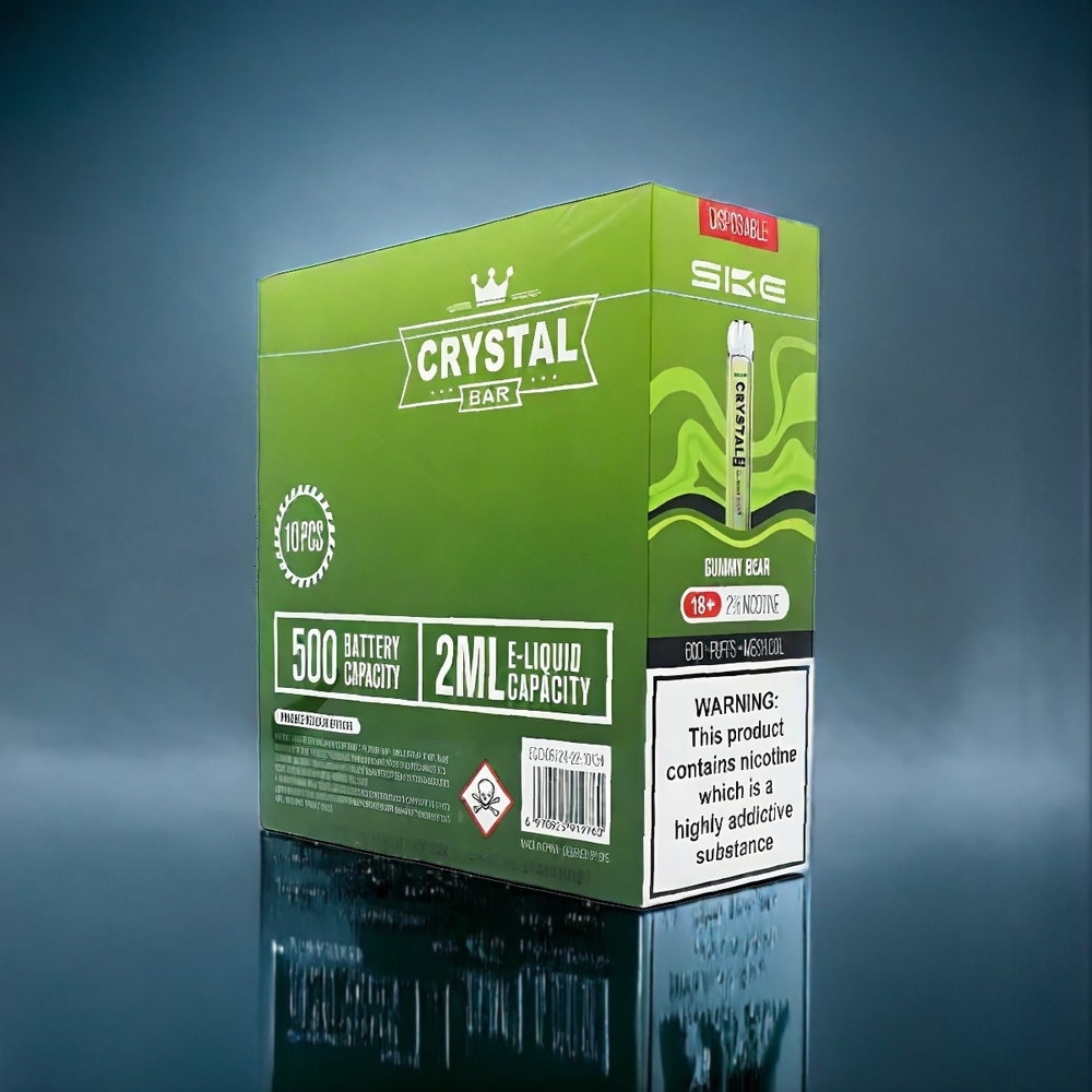 Gummy Bear SKE Crystal BAR 600 Sverige Grossist 0% 2% Nikotin 500mAh 600 Puffar 2.0ml