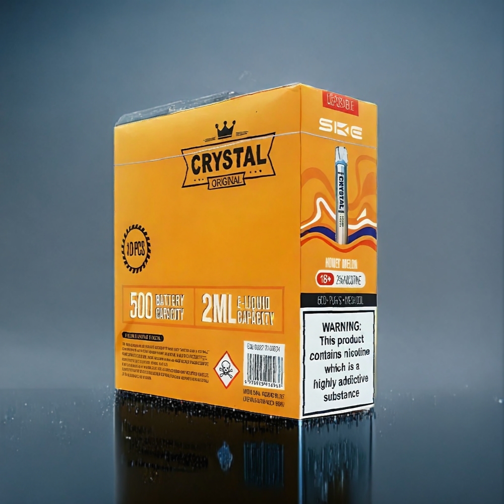 Honungsmelon SKE Crystal BAR 600 0% Nikotin 500mAh 600 Puffar Sverige Grossist