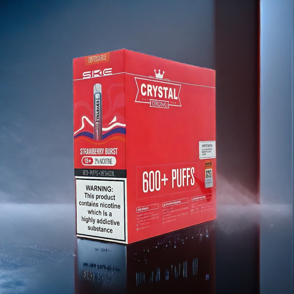 Jordgubbsmåltid SKE Crystal BAR 600 Sverige Grossist 0% 500mAh 600 Puffar 2.0ml Rostfritt Stål PCTG Mesh Coil