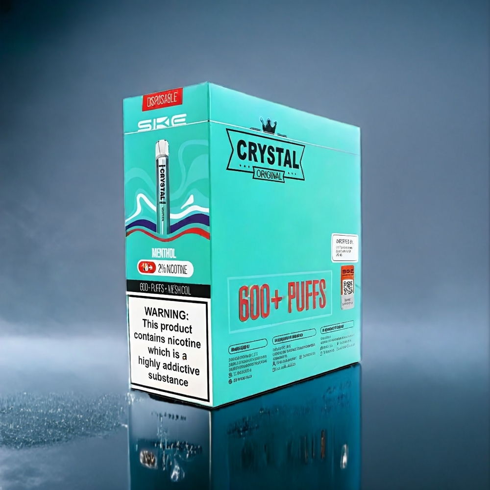 Menthol SKE Crystal BAR 600 Sverige Grossist 2ml 600 Puffar 2% Nikotin Mesh Coil 500mAh