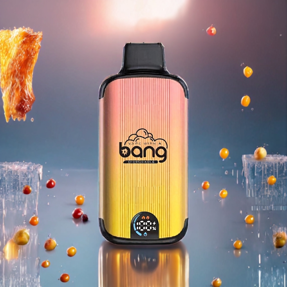 Bang 20000 Puffs 13400mAh Typ-C Dubbel Mesh Smart Screen 0% 2% 3% 5% Nikotin Persika Is Sverige Grossist