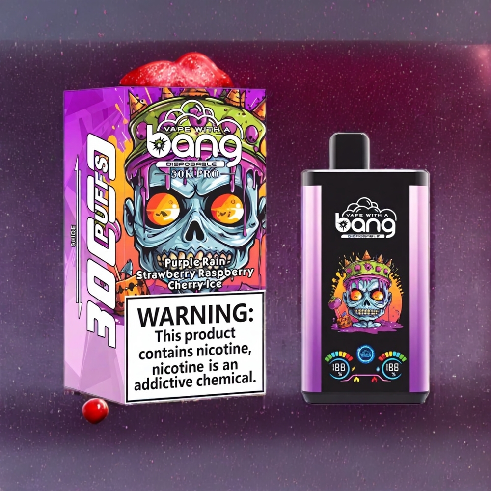 Bang 30K Pro 30000 Puffar Dual-Flavor 36ml Sverige Grossist Lila Regn & Jordgubb Hallon Körsbär Is