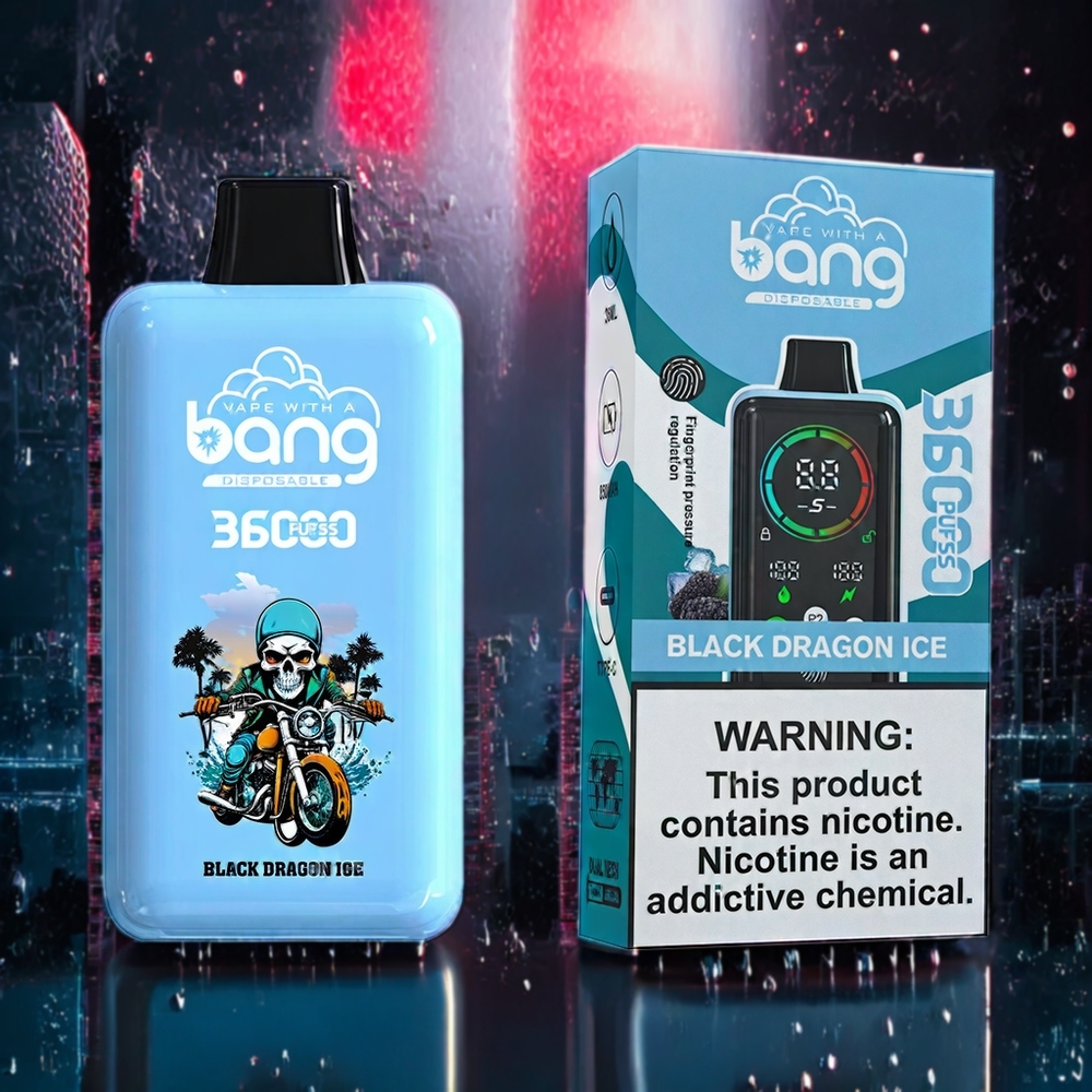 Bang Power 36000 Puffar 36ml 850mAh Sverige Grossist Svart Drake Is