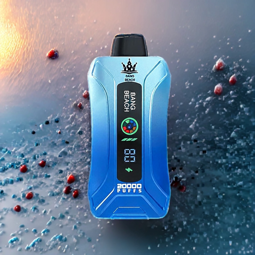 Bang Beach 20000 Puffs Smart Skärm Ergonomisk Design Sverige Grossist Blå Hallon Is