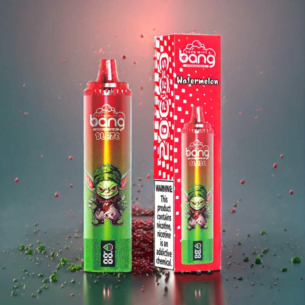 Bang Blaze Tornado 20000 Puffs Typ-C Laddning Justerbar Luftflöde 0%,2%,3%,5% Nikotin Vattenmelon Sverige Grossist