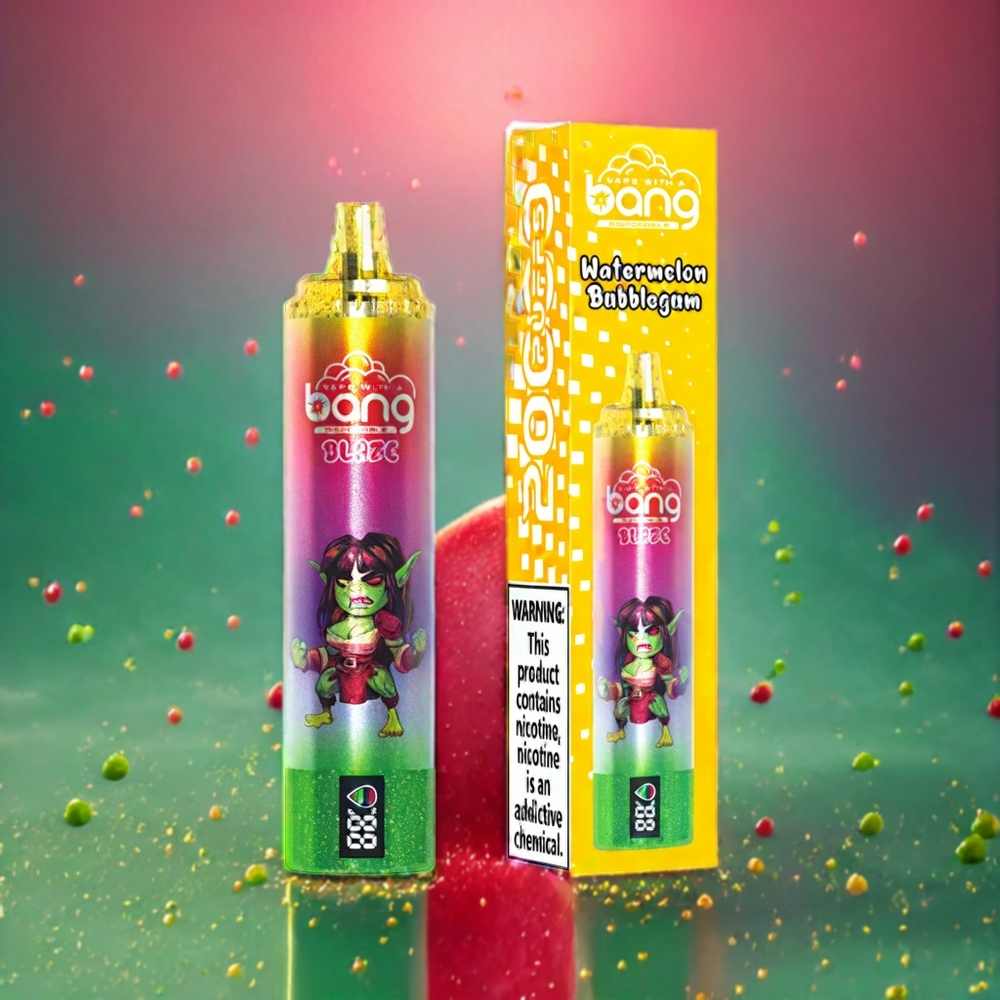 Bang Blaze Tornado 20000 Pust Anpassningsbar Luftflöde Typ-C Laddning 0%,2%,3%,5% Nikotin Sverige Grossist Vattenmelon Tuggummi