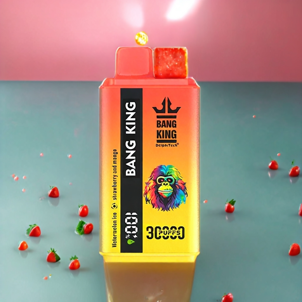 Bang King 30000 Puffs 36ml 550mAh 1.2 Mesh Dual Coil Type-C Sverige Grossist Vattenmelon Is Jordgubb Och Mango