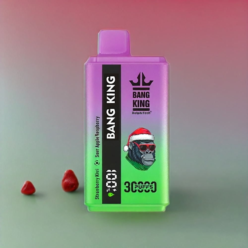 Bang King 30000 Puffs 36ml 550mAh 1.2 Mesh Sverige Grossist Jordgubbe Kiwi Sur Äpple Hallon