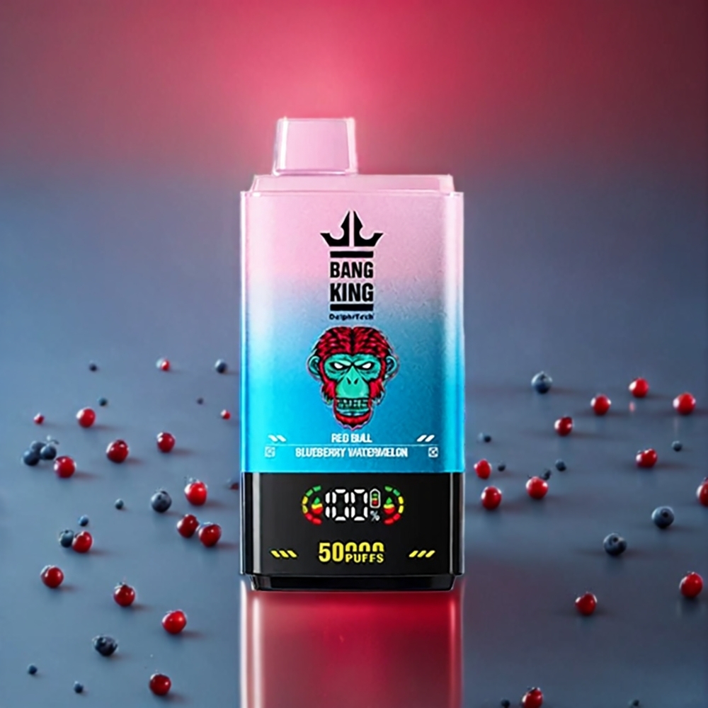 Bang King 50000 50000 puffar 50ml 850mAh Mesh Coil Type-C Sverige Grossist Röd Tjur Blåbär Vattenmelon