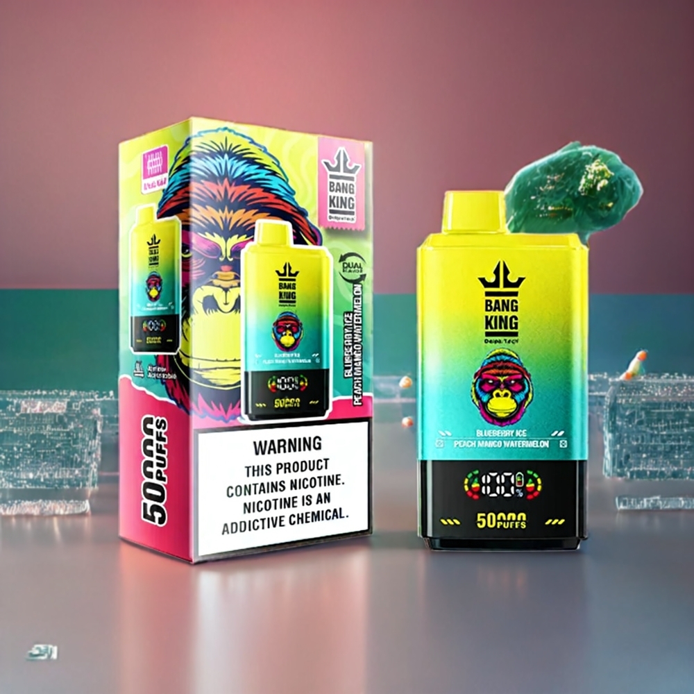 Bang King 50000 50000 puffar 50ml 850mAh Sverige Grossist Blåbär Is Persika Mango Vattenmelon