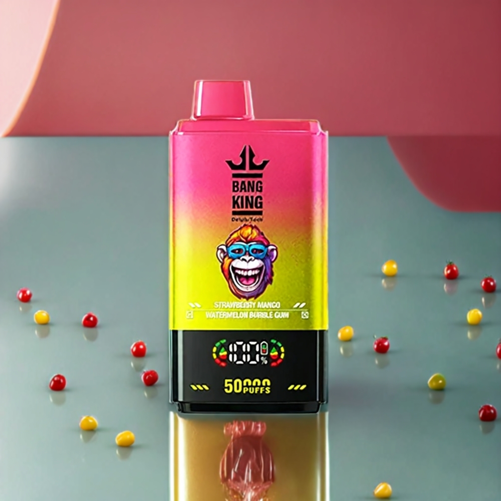 Bang King 50000 50ml 850mAh 1.0 Mesh Coil Type-C Sverige Grossist Jordgubb Mango Vattenmelon Tuggummi