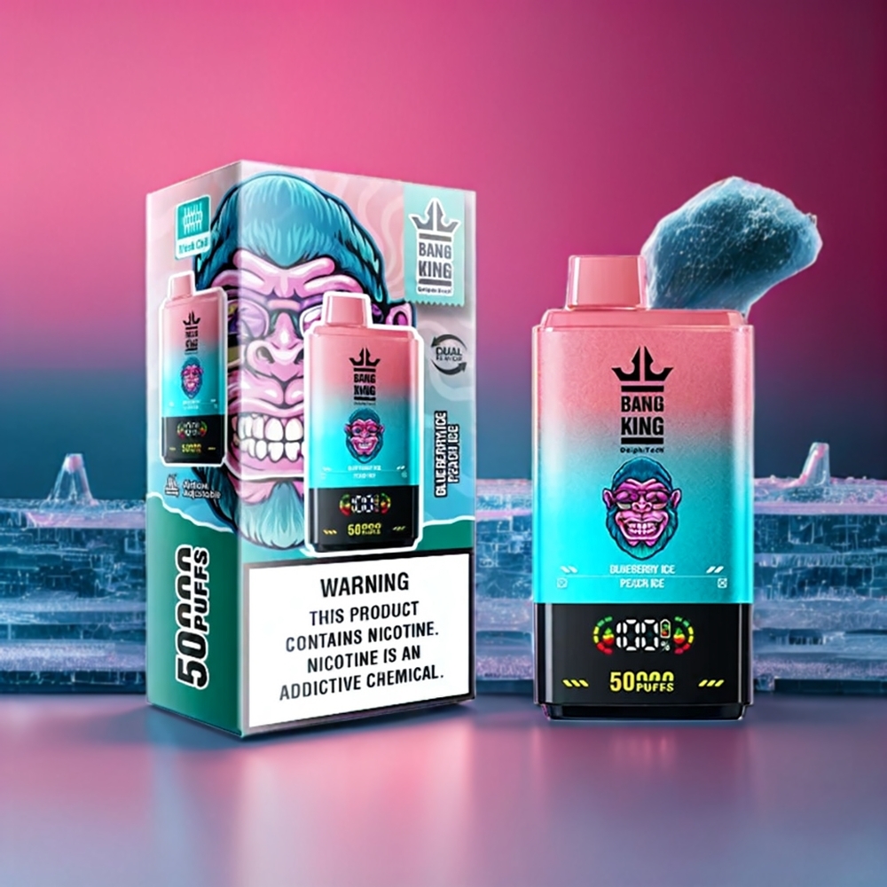Bang King 50000 50ml 850mAh 1.0 Mesh Sverige Grossist Blåbär Is Persika Is