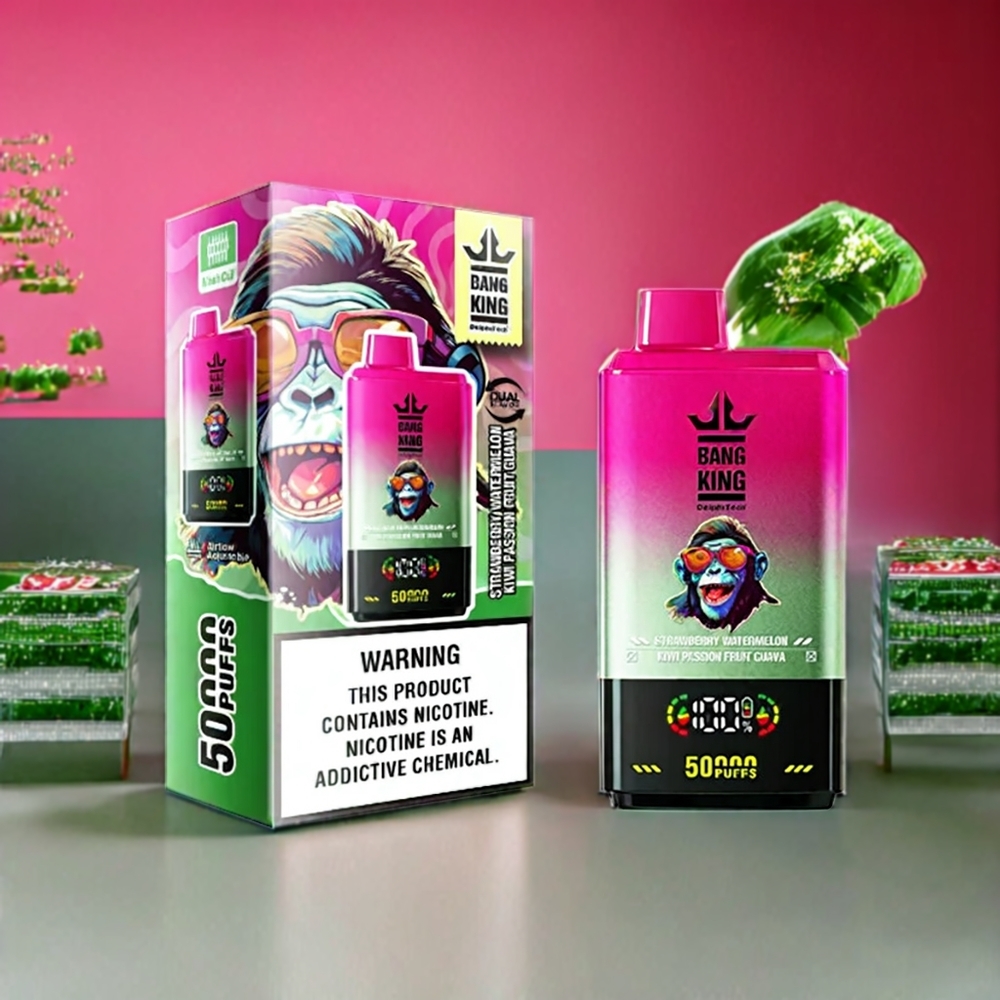 Bang King 50000 Puff 50ml 850mAh 1.0 Mesh Coil Type-C Sverige Grossist Jordgubb Vattenmelon Kiwi Passionsfrukt Guava