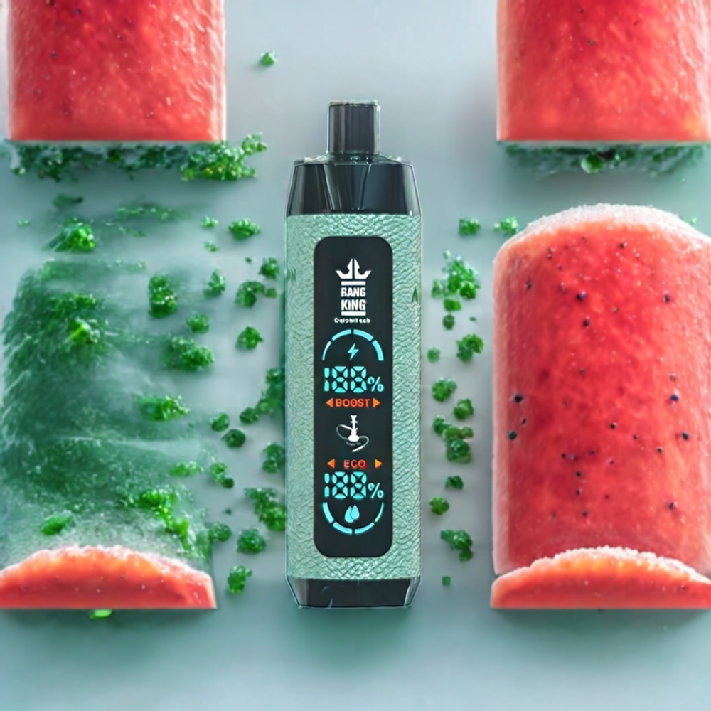Bang King Shisha 25000 Puffar Sverige Grossist Typ-C Laddning 30ml Vattenmelon Is