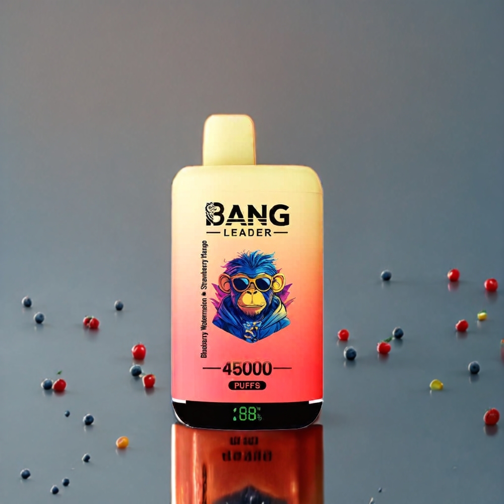 Bang Leader 45000 Puff Smart Skärm Typ-C Dual Smak Blåbär Vattenmelon Jordgubb Mango Sverige Grossist