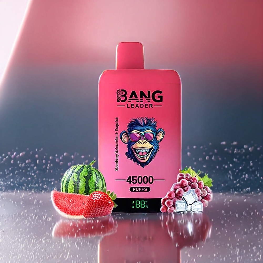 Bang Leader 45000 Puff Smart Skärm Typ-C Dual Smak Sverige Grossist Jordgubb Vattenmelon Druva Is