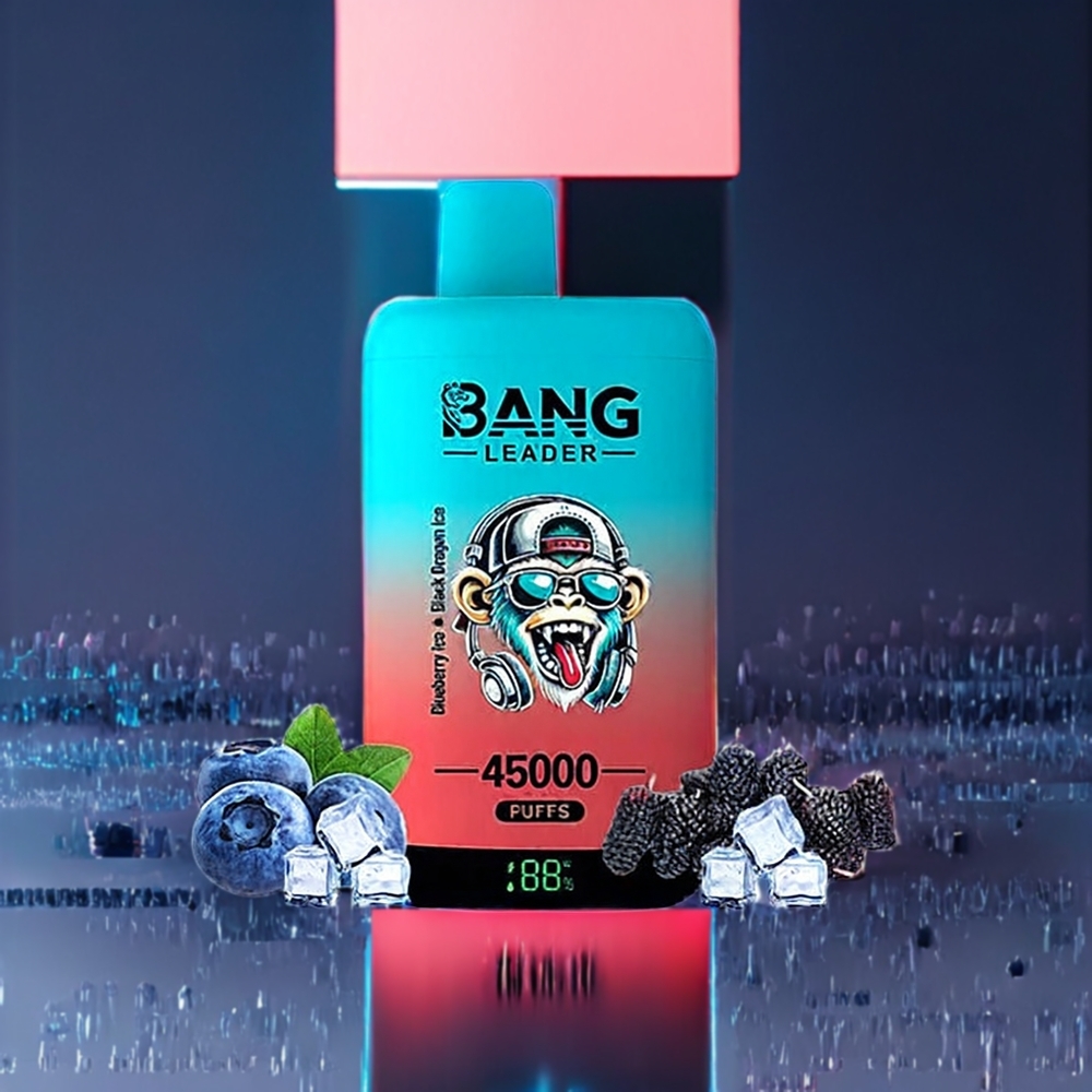 Bang Leader 45000 Puffs Smart Screen Dual Smak Blåbär Is Svart Drake Is Sverige Grossist