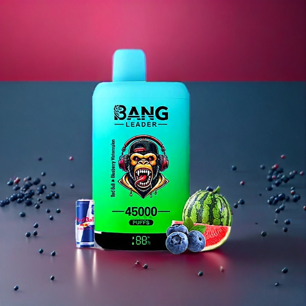 Bang Leader 45000 Puffs Smart Screen Type-C Sverige Grossist Röd Tjur Blåbär Vattenmelon