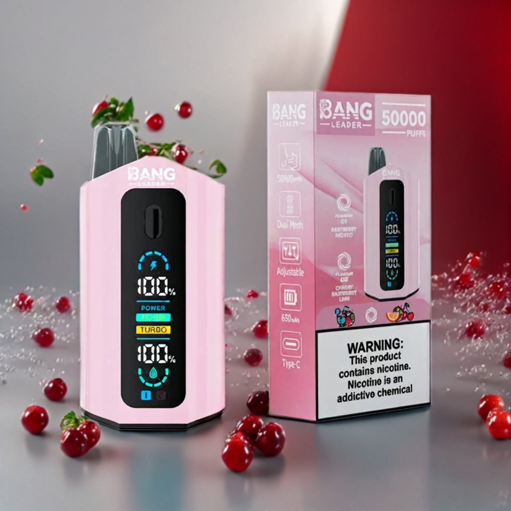 Bang Leader 50000 Drag Typ-C 13400mAh 36ml Sverige Grossist Hallon Mojito Körsbär Hallon Lime