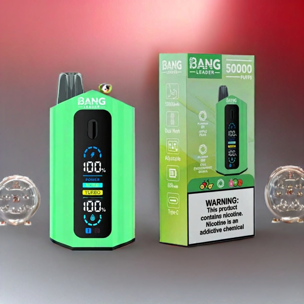 Bang Leader 50000 Puff Sverige Grossist 0-5% Nikotin 13400mAh Äpple Päron Kiwi Passionsfrukt Guava