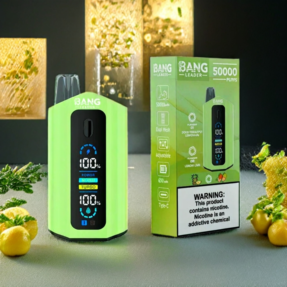 Bang Leader 50000 Puffar Sverige Grossist Hållbar Typ-C Laddning Sur Ananas Lemonad Citron Lime