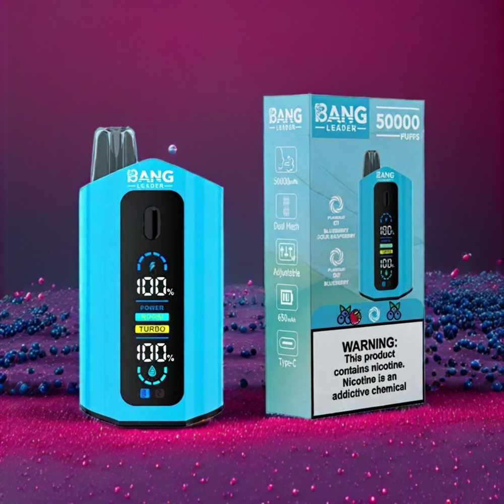 Bang Leader 50000 Puffs 13400mAh Sverige Grossist Blåbär Sur Hallon Blåbär
