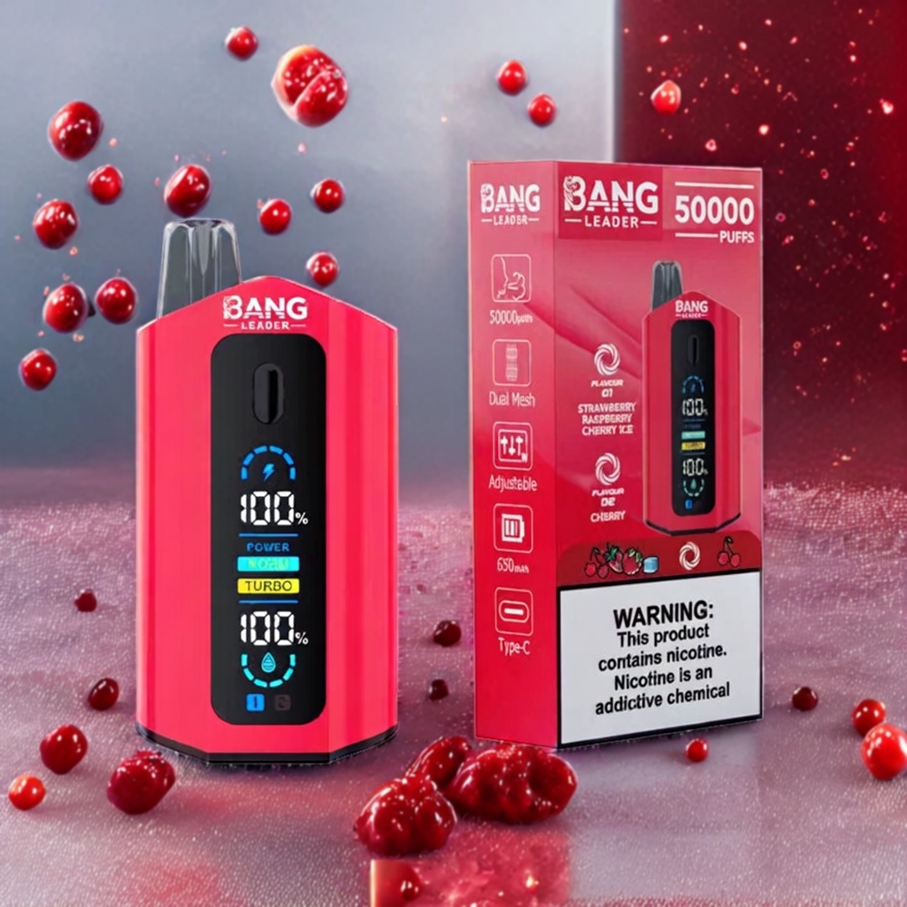 Bang Leader 50000 Puffs Sverige Grossist Jordgubb Hallon Körsbär Is Körsbär