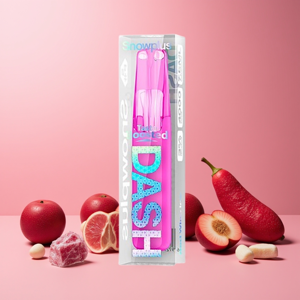 Snowplus Dash 4000 Puff Enhetsförpackning Ceramic Atomizer 530 mAh 7.5 ml Sverige Grossist Rödvin Is