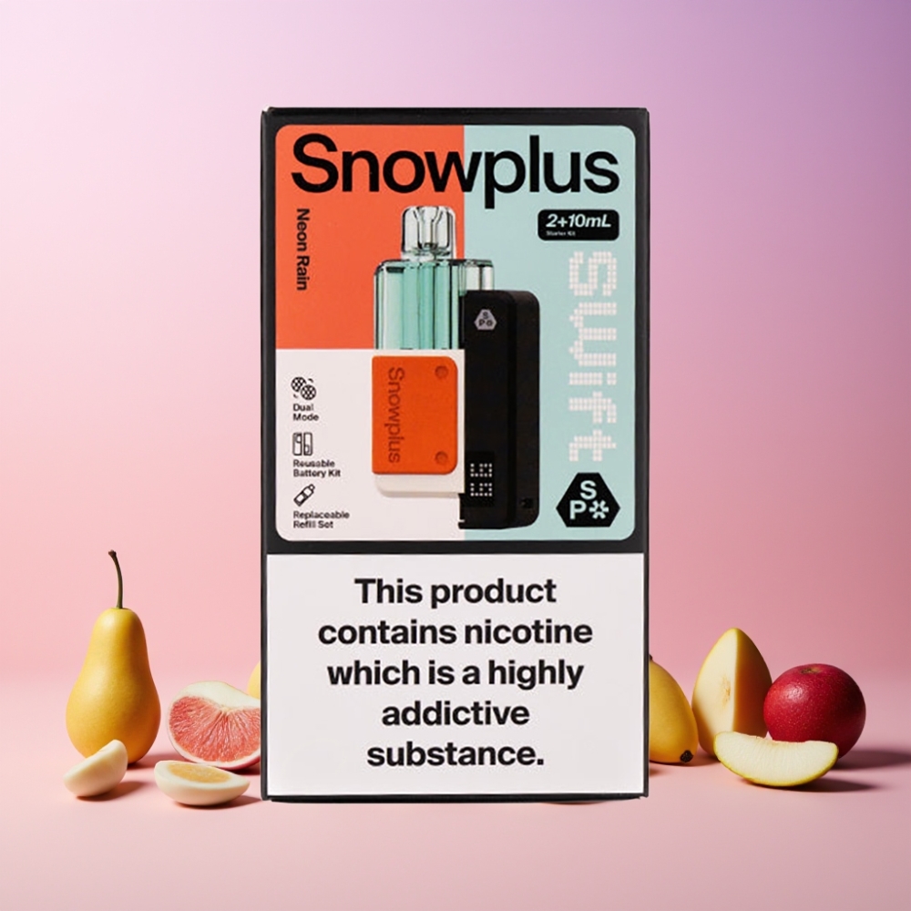 Snowplus Swift 5000 Puffs Dual Mesh 1000 mAh 2+10 ml Sverige Grossist Neon Regn