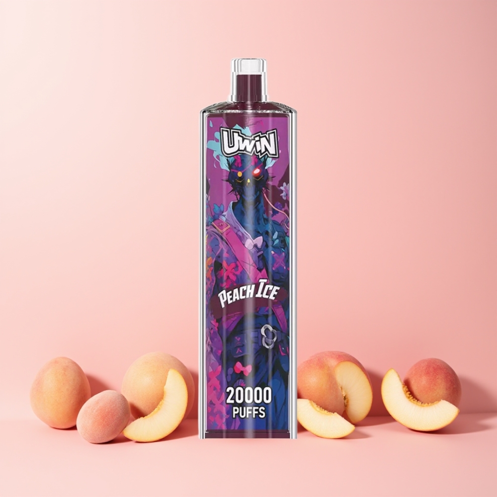 Uwin Shisha Crystal 20000 Puffs Mesh Coil Type-C 650 mAh Sverige Grossist Persika Is