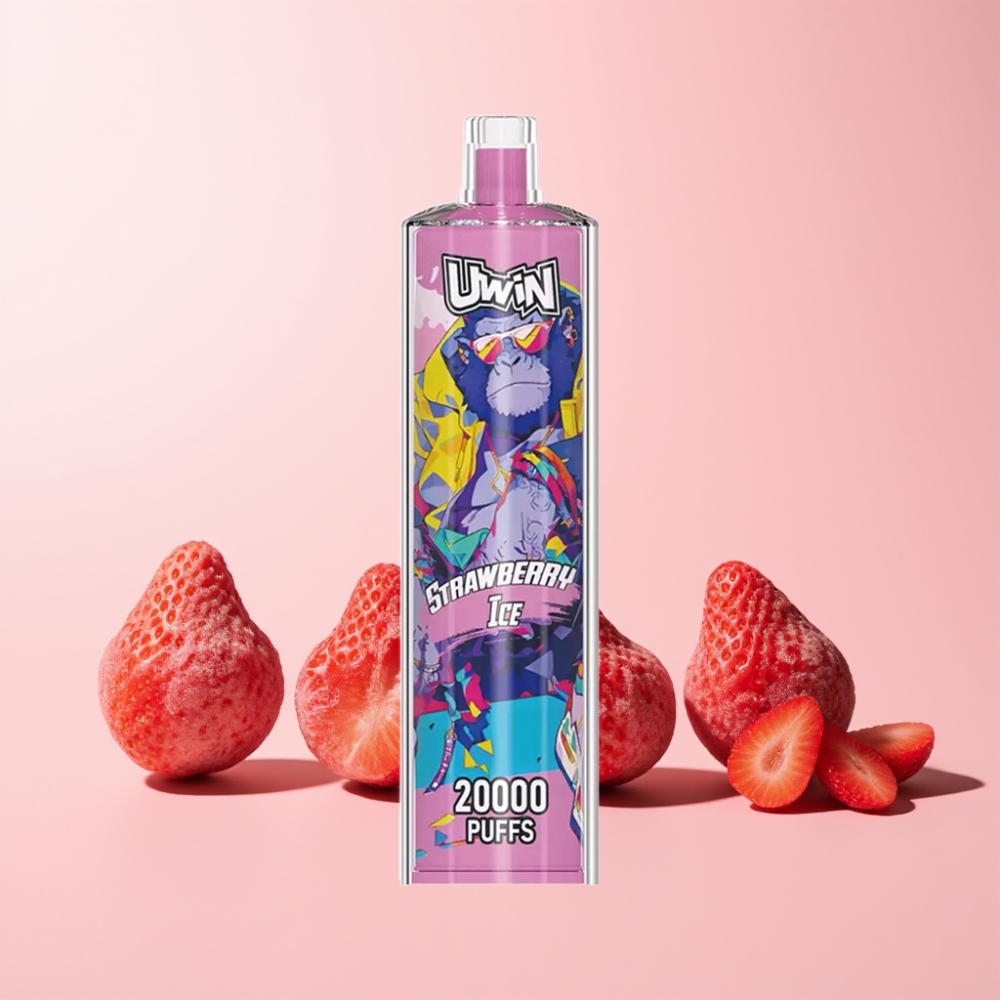 Uwin Shisha Crystal 20000 Puffs Mesh Coil Type-C Laddningsbar Sverige Grossist Jordgubb Is