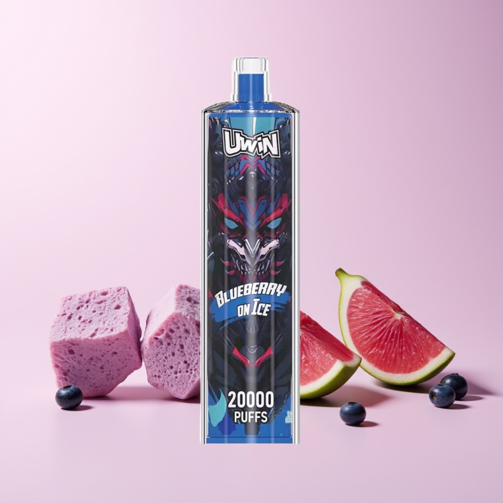 Uwin Shisha Crystal 20000 Puffs Sverige Grossist Mesh Coil Type-C Blåbär På Is