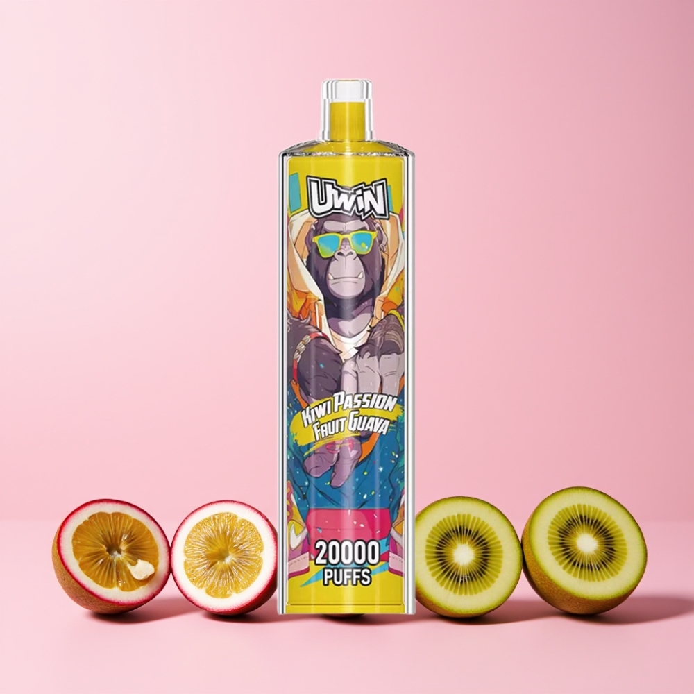 Uwin Shisha Crystal 20000 Puffs Sverige Grossist Mesh Coil Type-C Laddningsbar Kiwi Passionfrukt Guava