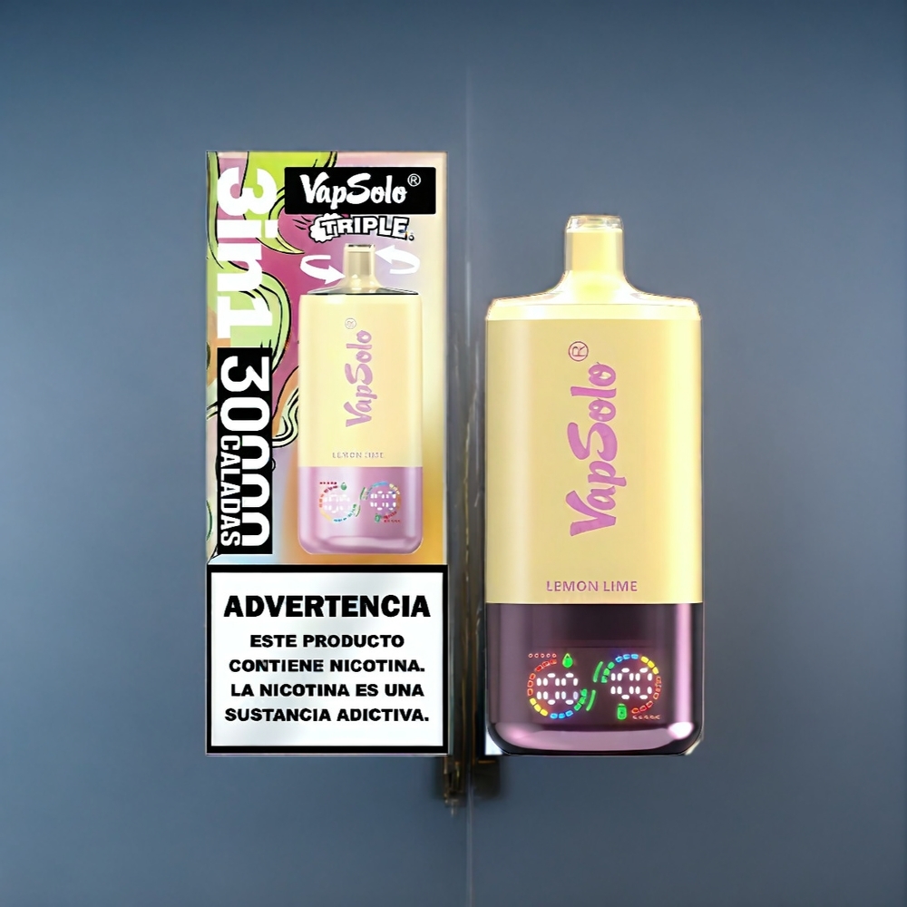 Citron Lime VapSolo Tripe 30000 Puffar 40ml Type-C 3 Tank Sverige Grossist