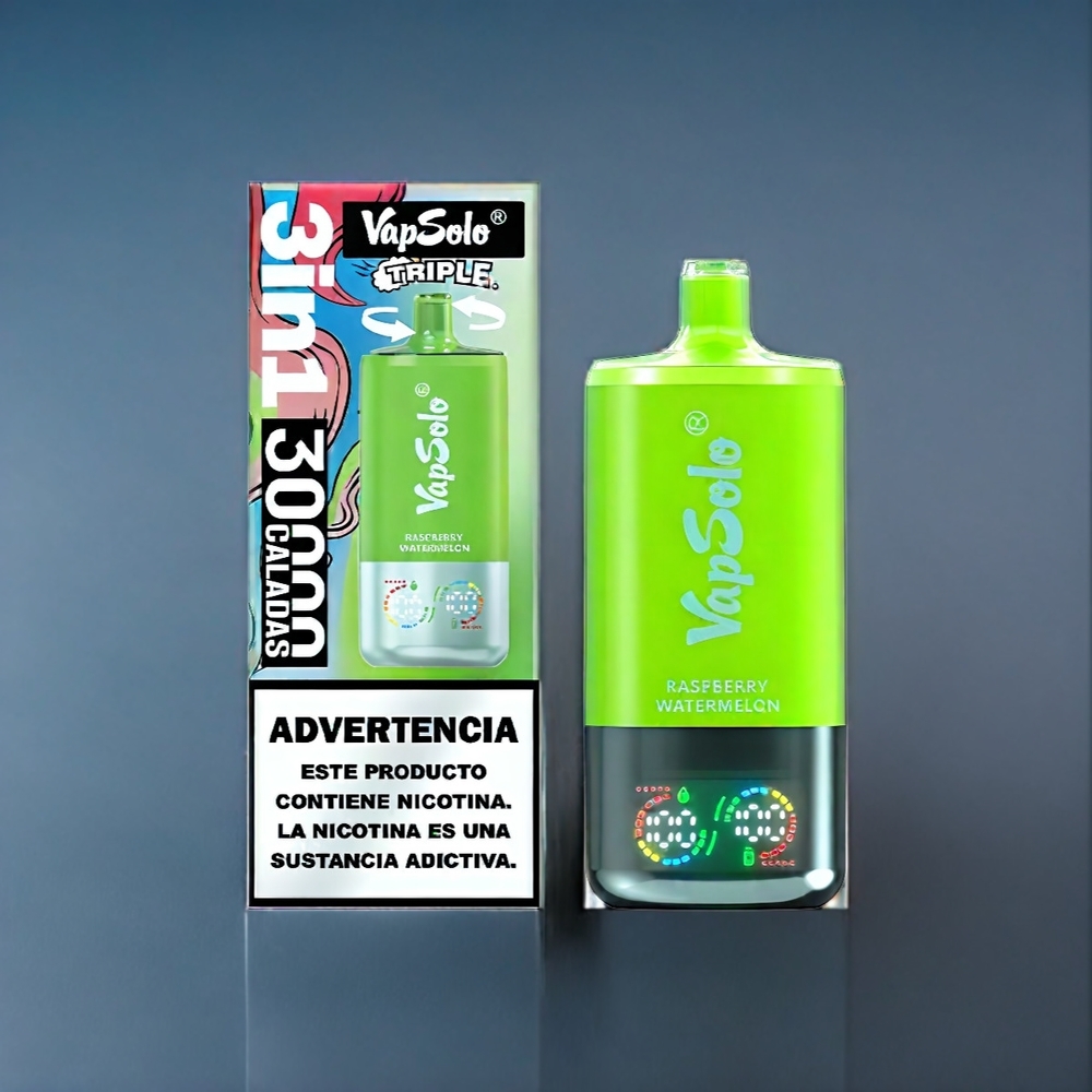 Hallon Vattenmelon Vapsolo Tripe 30000 Puffar 40ml 20mg/50mg Type-C 3 Tankar Sverige Grossist