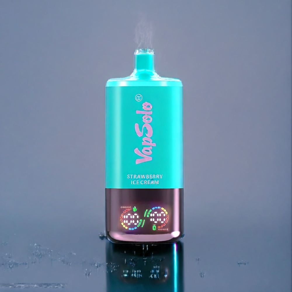 Jordgubb Glass Is VapSolo Tripe 30000 Puffar 40ml 20mg/50mg 3-Tank Typ-C Sverige Grossist