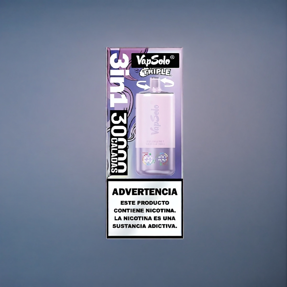 Jordgubb Vanilj Coke VapSolo Tripe 30000 Puffar 40ml 3 Tankar Type-C 20mg/50mg Sverige Grossist