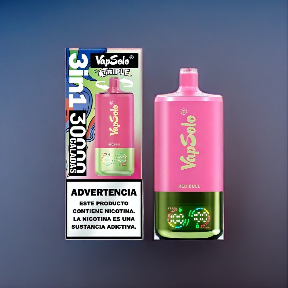 Röd Tjur Smak Kombination Vapsolo Tripe 30000 Puffar 40ml 20/50mg Type-C 3 Tankar Sverige Grossist
