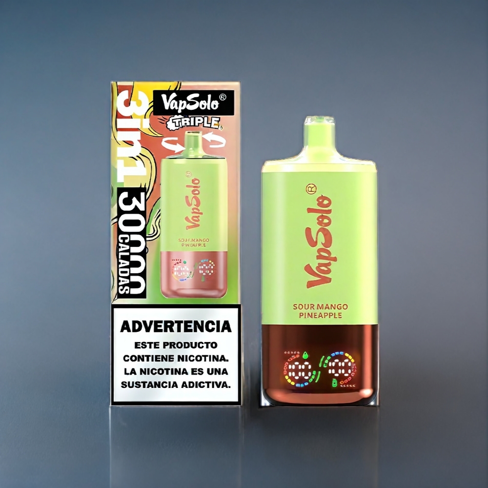 Syrlig Mango Ananas VapSolo Tripe 30000 Puffar 40ml Type-C 3 Tank Sverige Grossist