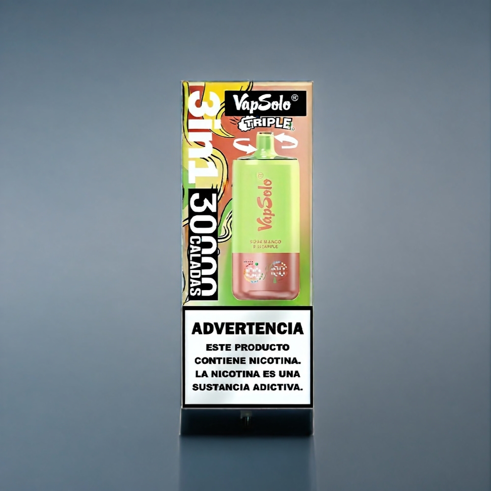 Syrlig Mango Ananas VapSolo Tripe 30000 Puffar 40ml Type-C 3 Tank Sverige Grossist