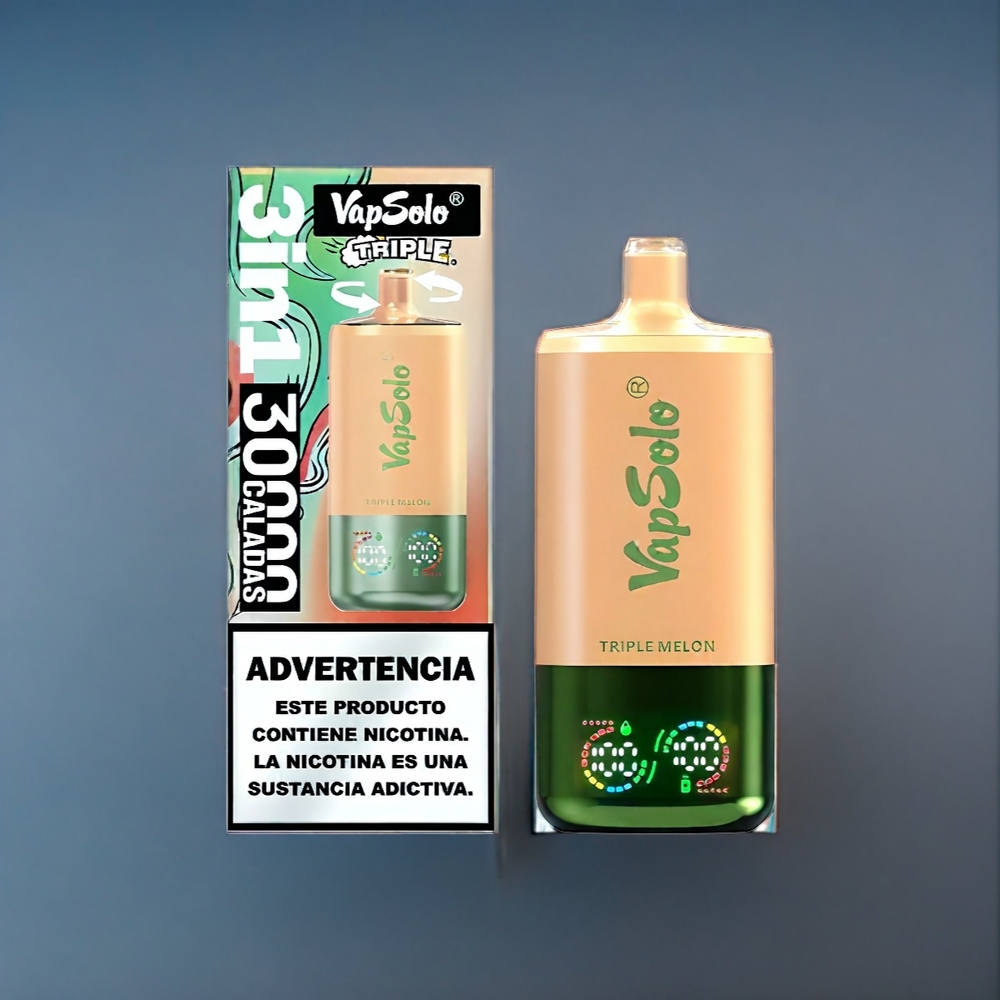 Trippelmelon VapSolo Tripe 30000 Puffar 3 Tankar 40ml 20mg/ml/50mg/ml Type-C Sverige Grossist