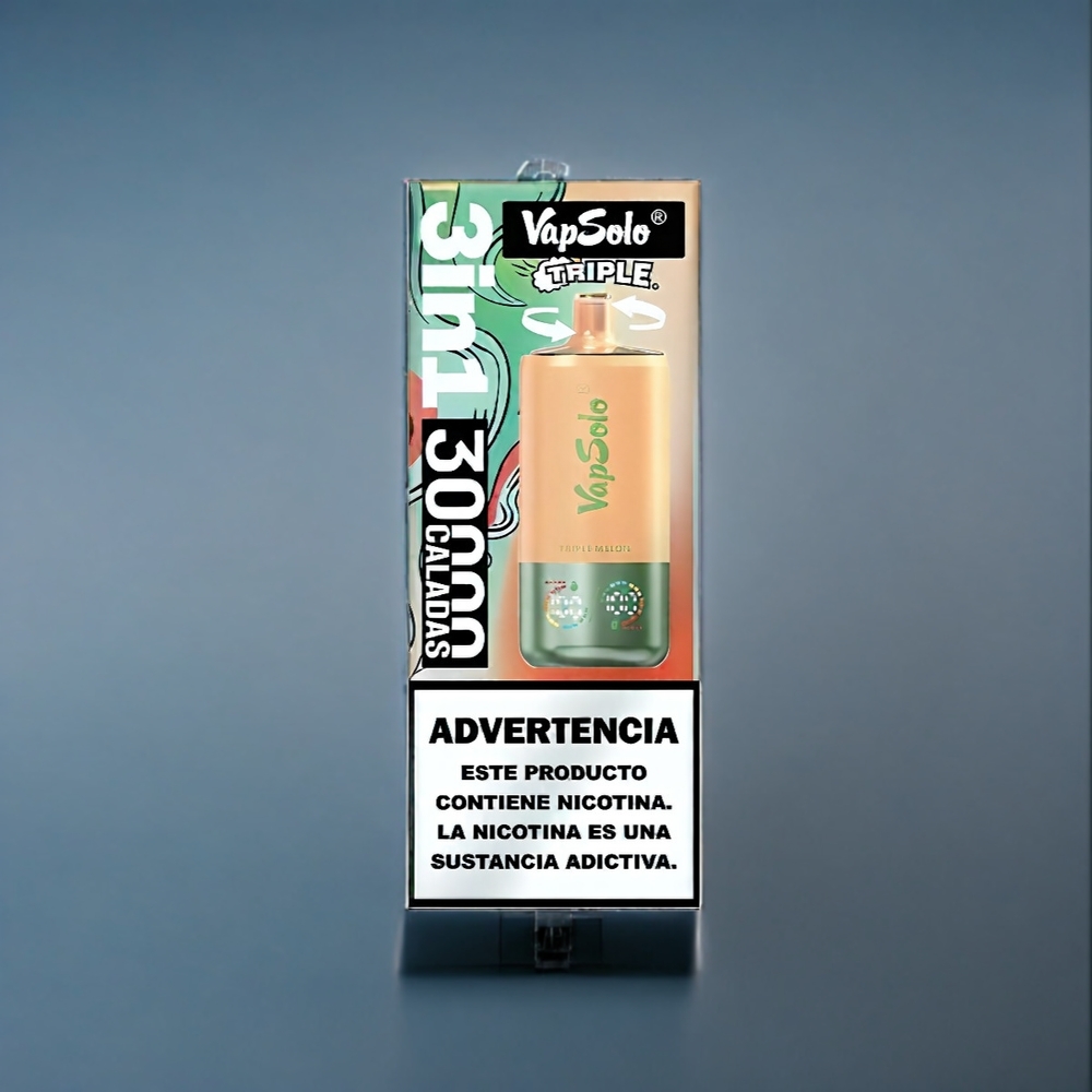 Trippelmelon VapSolo Tripe 30000 Puffar 3 Tankar 40ml 20mg/ml/50mg/ml Type-C Sverige Grossist