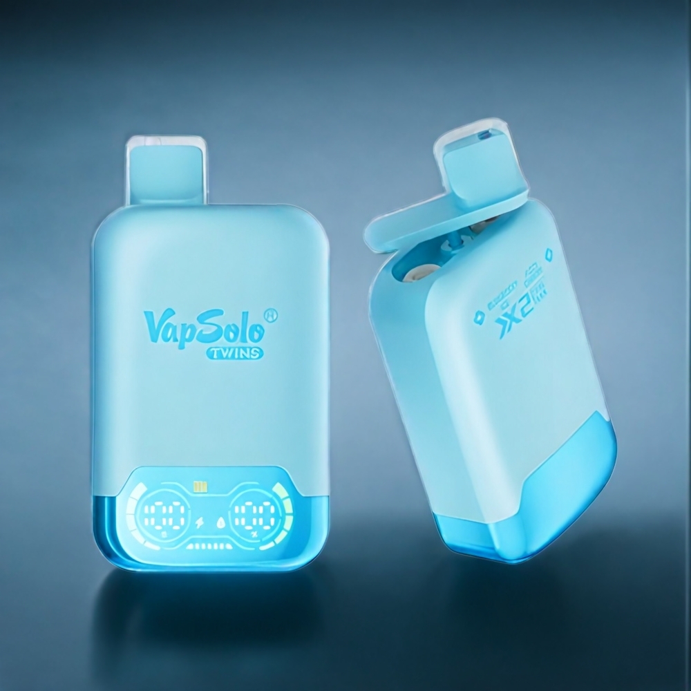 Blåbär Is & Fizzy Körsbär Vapsolo Twins 20000 puff 40 ml Sverige Grossist Typ-C 20mg/ml 50mg/ml Dubbel Tank 51x29x94.9mm