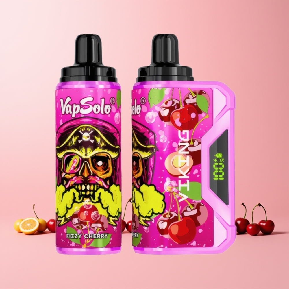 VapSolo VIKING 12000 Puffar Svensk Grossist Typ-C Laddning 22ml Skummande Körsbär