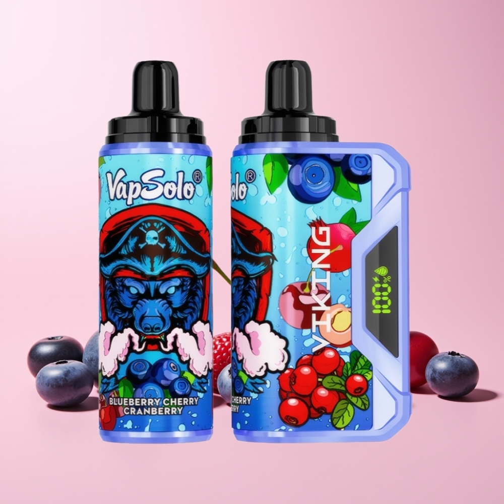 VapSolo VIKING 12000 Puffs 22ml Type-C Sverige Grossist Blåbär Körsbär Tranbär