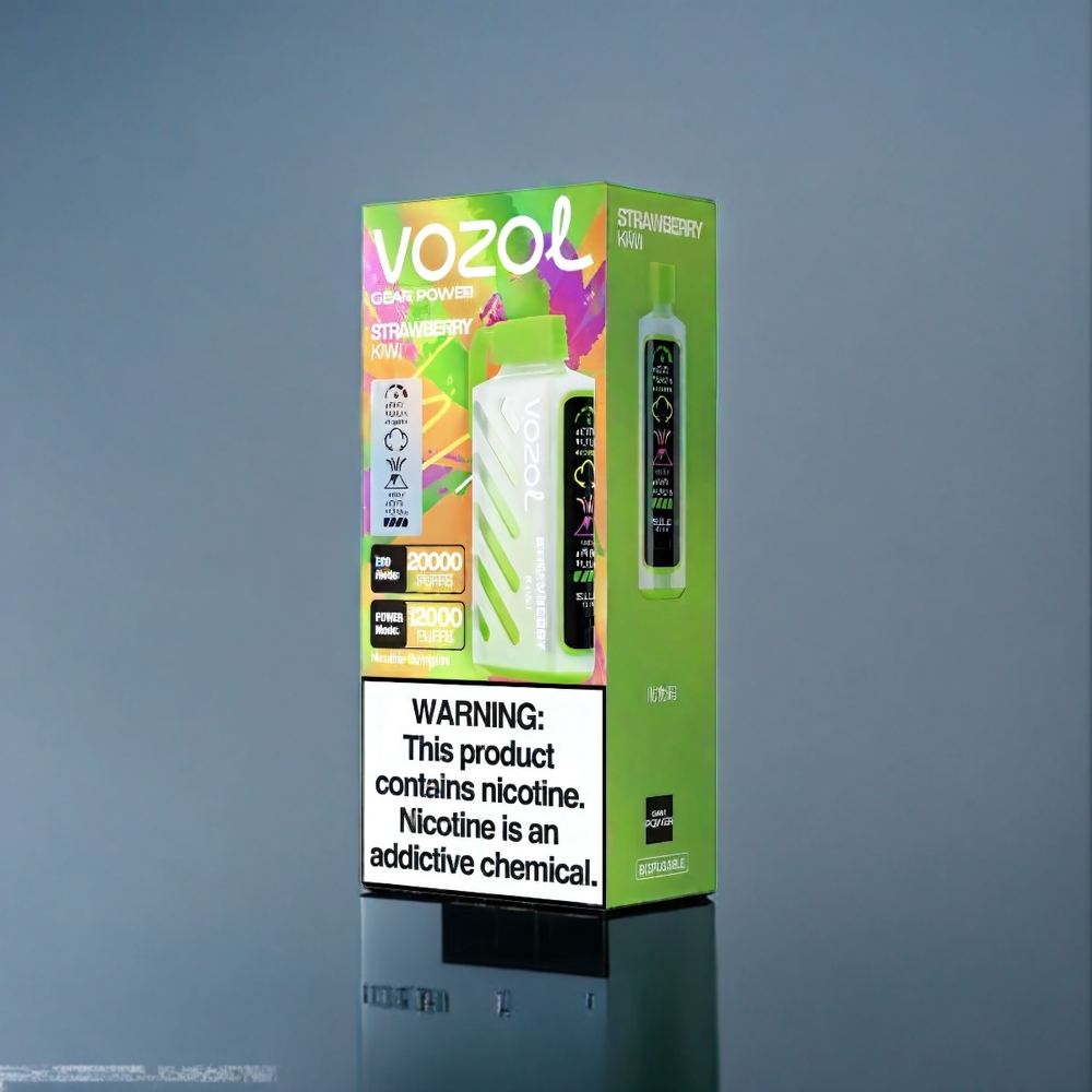 Jordgubb Kiwi VOZOL Gear Power 20000 Puffar Sverige Grossist S.i.L.C. Tech 20mL Dual Mesh Coil Full Screen Display 5%(50mg)