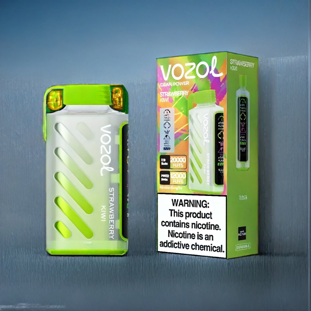 Jordgubb Kiwi VOZOL Gear Power 20000 Puffar Sverige Grossist S.i.L.C. Tech 20mL Dual Mesh Coil Full Screen Display 5%(50mg)