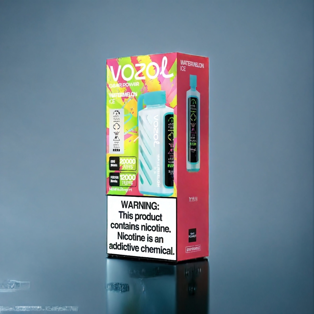 Vattenmelonis Brand: VOZOL Gear Power 20000 Puffar S.i.L.C. Tech Dual Mesh Coil 20mL 5% Sverige Grossist